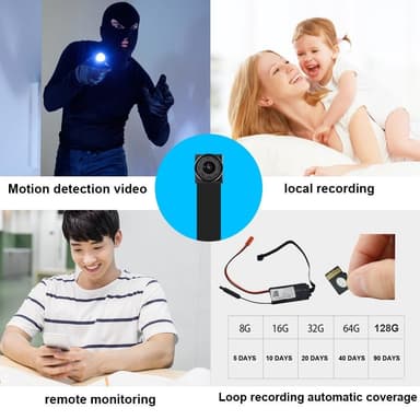 1080P HD trådlös kamera WiFi IP mikro minikamera knapp dold