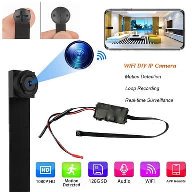 1080P HD trådlös kamera WiFi IP mikro minikamera knapp dold