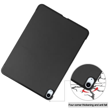 Till iPad Air 11 (2024) Slim fit tri-fold fodral - Svart