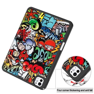 Till iPad Pro 11 (2024) Slim fit tri-fold fodral Pennfack - Graffiti