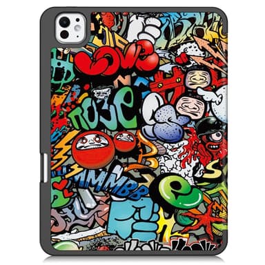 Till iPad Pro 11 (2024) Slim fit tri-fold fodral Pennfack - Graffiti