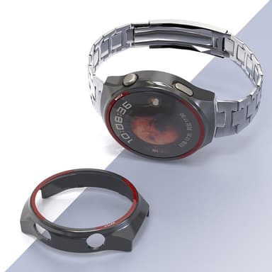 För Huawei Watch 4 Pro Watch Case skyddande skal - Svart+Röd