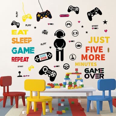 25*30 cm TV-spel väggdekal PVC-klistermärke Gamer-temadekoration