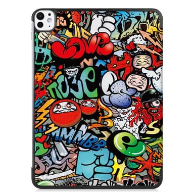 Till iPad Pro 11 (2024) Slim fit tri-fold fodral - Graffiti