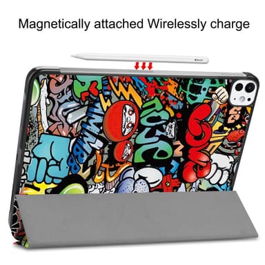 Till iPad Pro 11 (2024) Slim fit tri-fold fodral - Graffiti