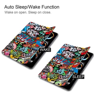 Till iPad Pro 11 (2024) Slim fit tri-fold fodral - Graffiti