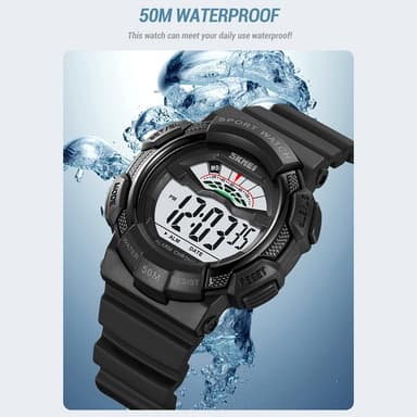 SKMEI 50m vattentät armbandsur klocka - Blå kamouflage