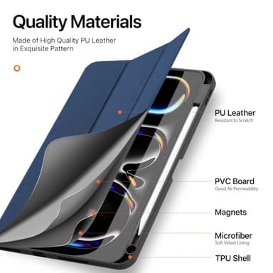 DUX DUCIS Domo iPad Pro 11 (2024) fodral Tri-Fold - Blå
