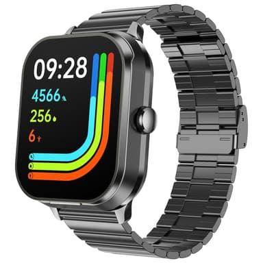D8 Pro 2-i-1 Bluetooth Hörlurar & Smartklocka Health Monitoring Stålrem