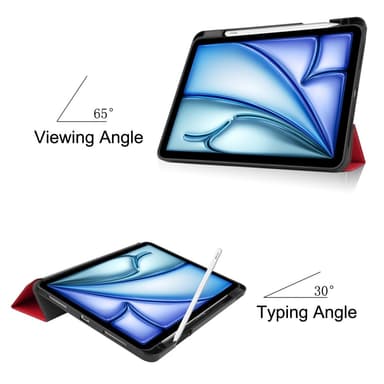 Till iPad Air 11 (2024) Slim fit tri-fold fodral Pennfack - Röd