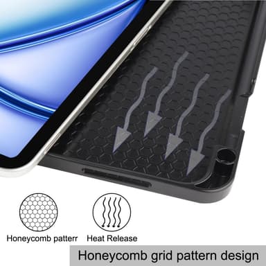 Till iPad Air 11 (2024) Slim fit tri-fold fodral Pennfack - Svart