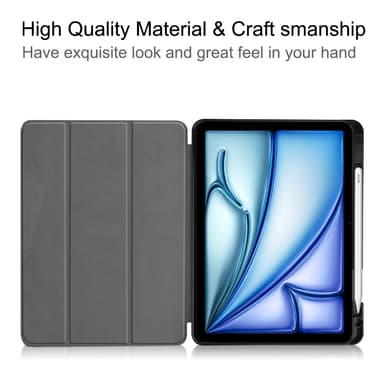 Till iPad Air 11 (2024) Slim fit tri-fold fodral Pennfack - Svart
