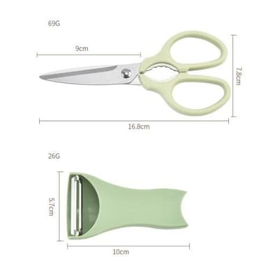 2st/set Rostfritt stål kökssax + potatisskalare - Rosa