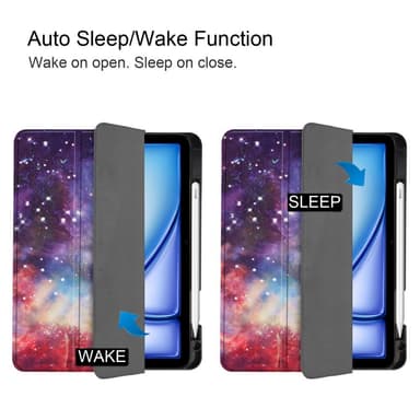 Till iPad Air 11 (2024) Slim fit tri-fold fodral Pennfack - Galaxy