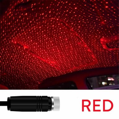 USB Lampa bil sovrum tak Projektor Star Light - Rött Ljus