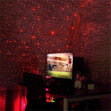 USB Lampa bil sovrum tak Projektor Star Light - Rött Ljus