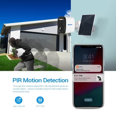 ESCAM QF370 3MP WiFi Kamera PIR Night Vision IP-kamera solpanel