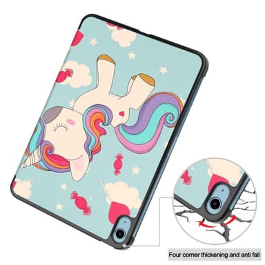 Apple iPad 10.9 2022 Slim fit tri-fold fodral - Unicorn