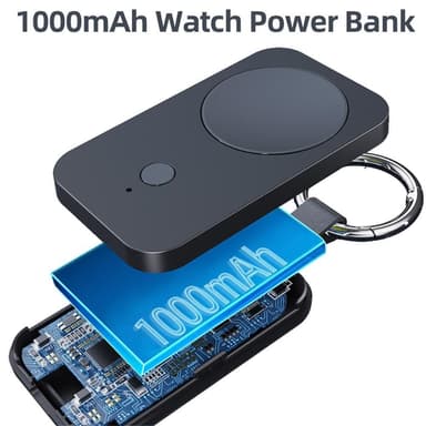 Qi Trådlös Powerbank Till Samsung Galaxy Watch 5 4 3/Watch 5 Pro/Watch4 Classic/Active2/Gear S2 Classic