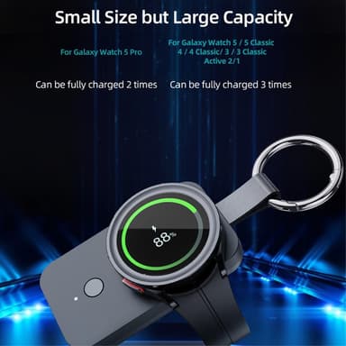 Qi Trådlös Powerbank Till Samsung Galaxy Watch 5 4 3/Watch 5 Pro/Watch4 Classic/Active2/Gear S2 Classic