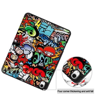 Till iPad Air 13 (2024) Slim fit tri-fold fodral Pennfack - Graffiti