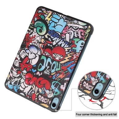 Apple iPad 10.9 2022 Slim fit tri-fold fodral - Graffiti