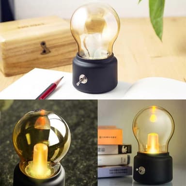 Retro glödlampa för sängbord LED-lampa Uppladdningsbar