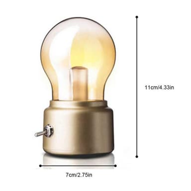 Retro glödlampa för sängbord LED-lampa Uppladdningsbar