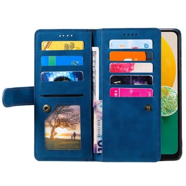 För Samsung Galaxy S25 5G Fodral med Dragkedja och 9 Kortplatser