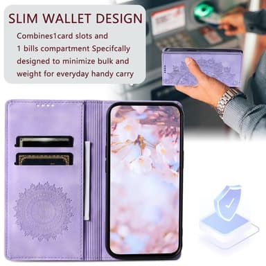 För Samsung Galaxy S25 plånboksfodral Fodral Skal Mandala blommönster
