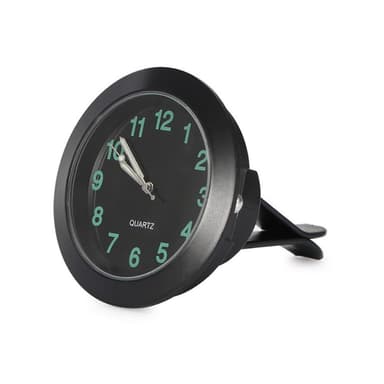 Analog klocka till Bil. Air Vent Clip-on Rund Quartz Bilinredning - Svart