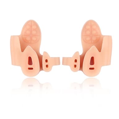 2-pack trehåls tåseparator Anti-halk Tvättbar Återanvändbar Beige