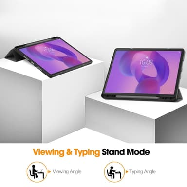 För Lenovo Idea Tab Pro Fodral Tri-Fold Stativ Skal med pennhållare - Grå