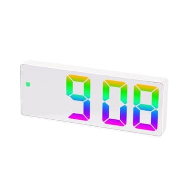 LED-klocka Elektronisk digital väckarklocka Färgglad 12/24H - Style E
