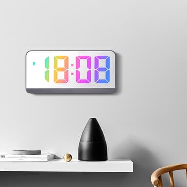LED-klocka Elektronisk digital väckarklocka Färgglad 12/24H - Style E