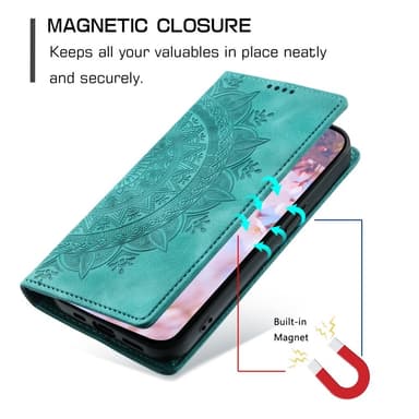 För Samsung Galaxy S25 plånboksfodral Fodral Skal Mandala blommönster