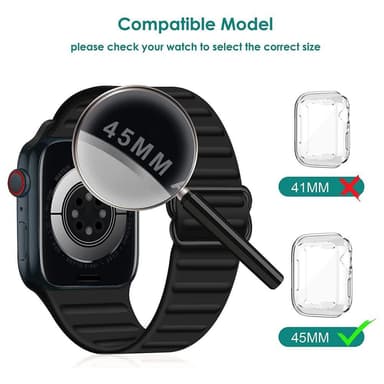 Skyddande Transparant Skal TPU för Apple Watch Series 7 45mm