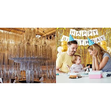 Regnbågsdraperi med glitter, festdekoration Blå M