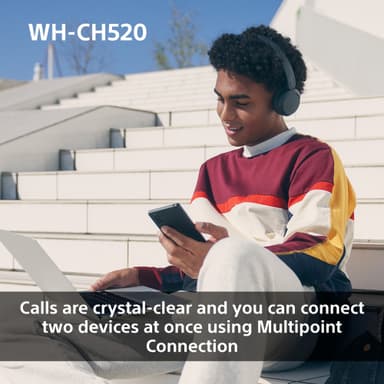 Sony WH-CH520 trådlösa on-ear hörlurar (gul)