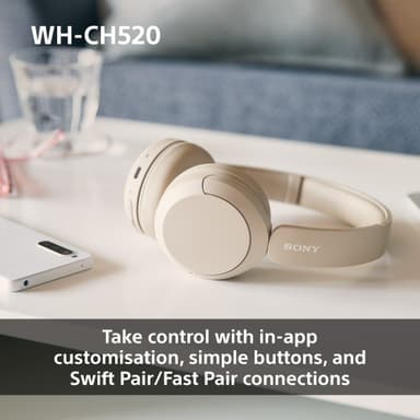 Sony WH-CH520 trådlösa on-ear hörlurar (svart)