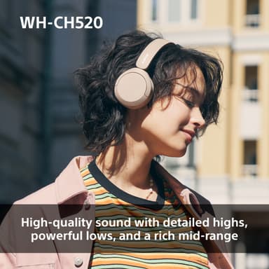 Sony WH-CH520 trådlösa on-ear hörlurar (svart)