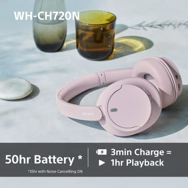 Sony WH-CH720N trådlösa around-ear hörlurar (rosa)
