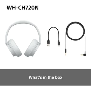 Sony WH-CH720N trådlösa on-ear hörlurar (vit)