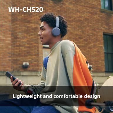 Sony WH-CH520 trådlösa on-ear hörlurar (gul)