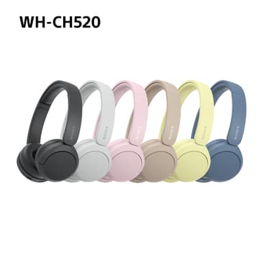 Sony WH-CH520 trådlösa on-ear hörlurar (gul)