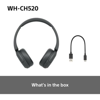 Sony WH-CH520 trådlösa on-ear hörlurar (svart)