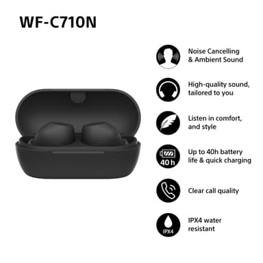 Sony WF-C710N true wireless in-ear hörlurar (svart)