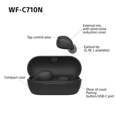 Sony WF-C710N true wireless in-ear hörlurar (svart)