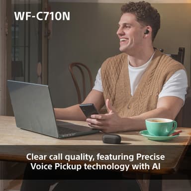 Sony WF-C710N true wireless in-ear hörlurar (vita)