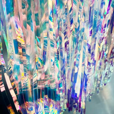 Regnbågsdraperi med glitter, festdekoration Blå M